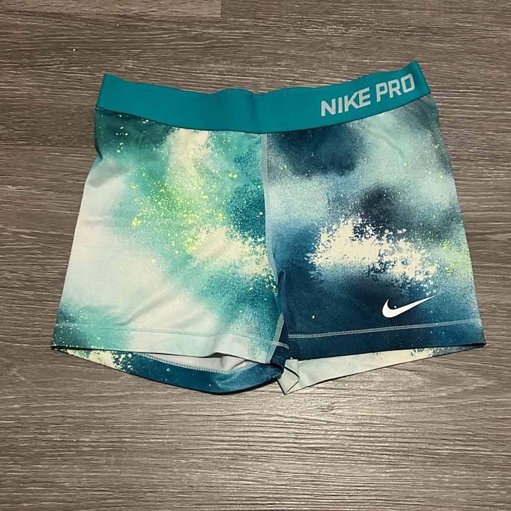 Nike Pro Light Blue and White Shorts